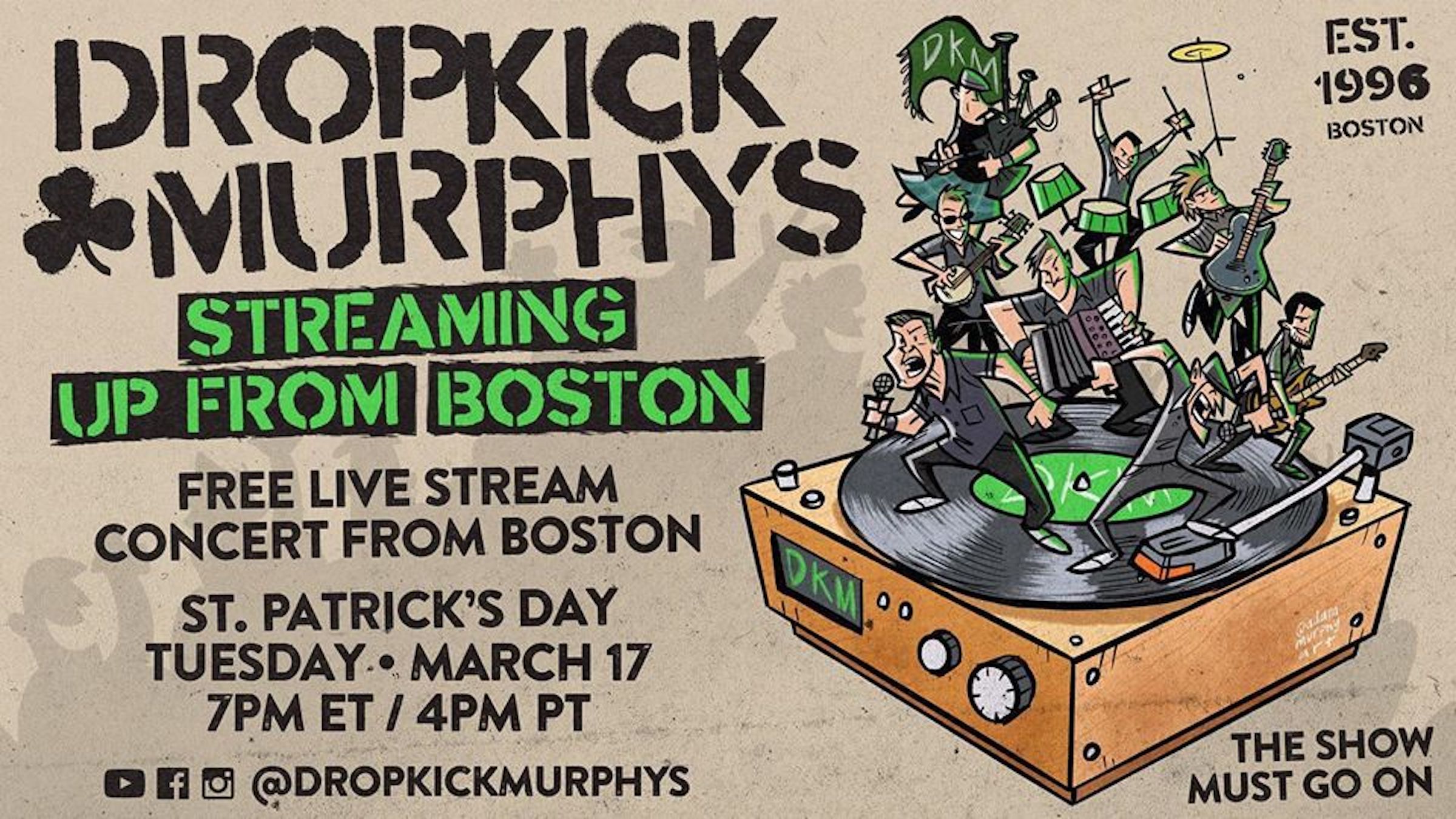 Dropkick Murphys holding virtual St. Patrick's Day show