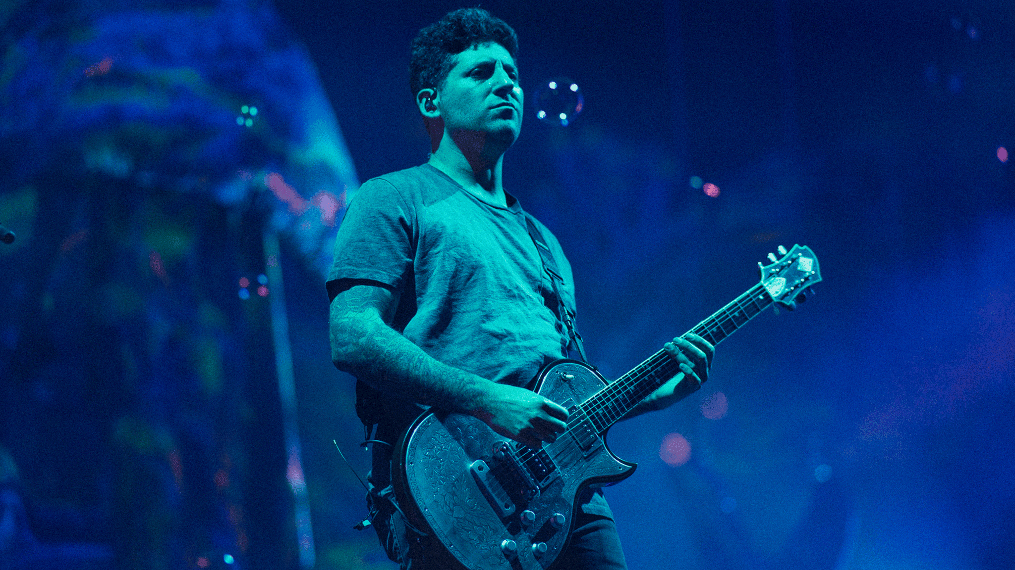 Chicago, USA. 15th Aug, 2021. Patrick Stump of Fall Out Boy during the  Hella Mega tour at Wrigley Field on August 15, 2021, in Chicago, Illinois  (Photo by Daniel DeSlover/Sipa USA) Credit