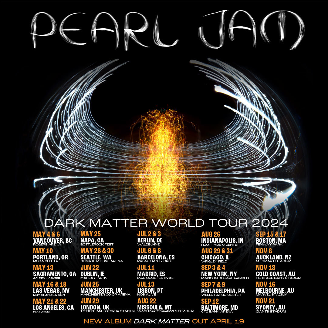 Pearl Jam announces Seattle concerts, tour for new 'Dark Matter