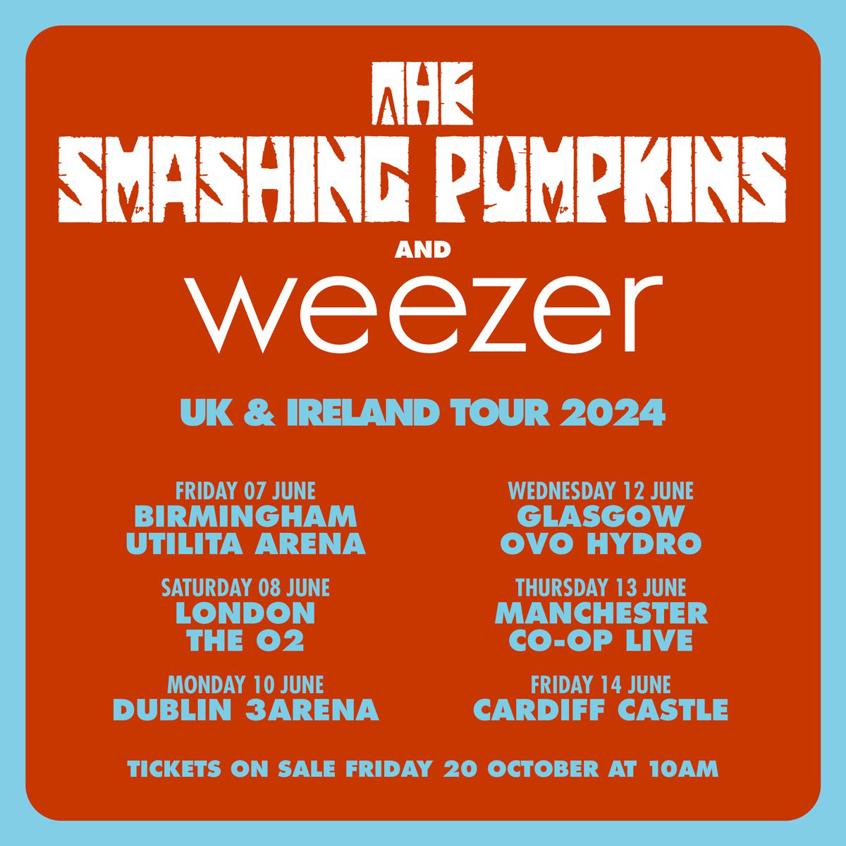 The Smashing Pumpkins, Weezer Announce 2024 UK, Ireland Tour