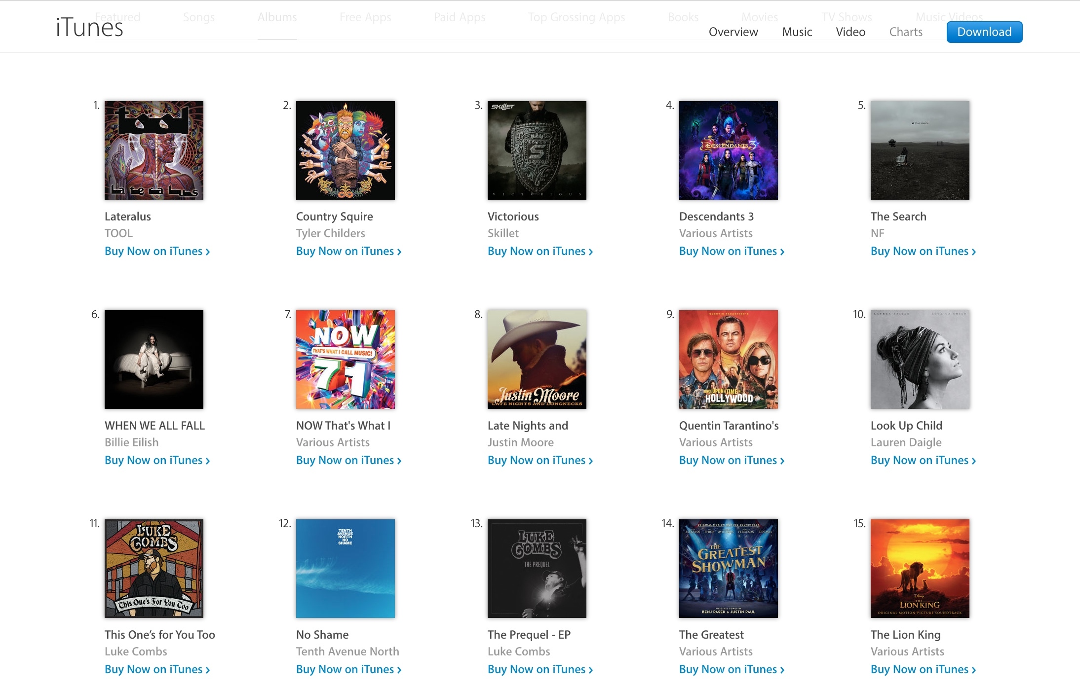 itunes download charts